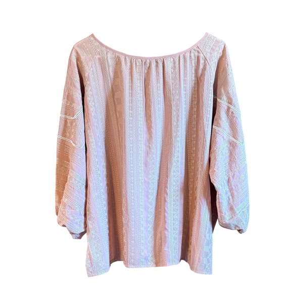 Khaadi West Size 14 Pink Embroidered Tassel Long Sleeve Boho Blouse Top - Picture 7 of 9